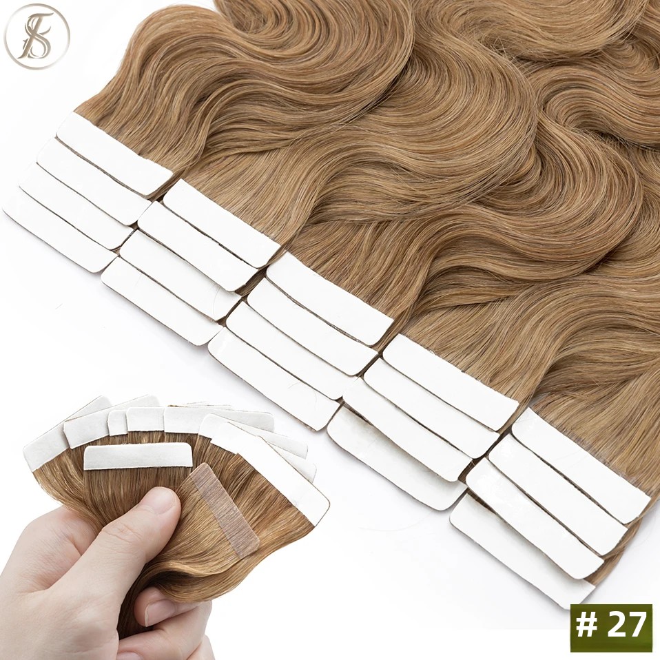 TESS 20pcs Wavy Tape In Human  - Invisible Tape In Extensions Real Hair review and price