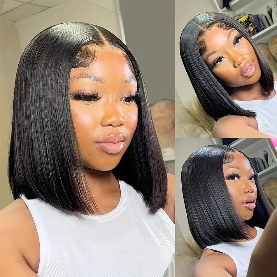 Bob Wig Human Hair Short Strai - Glueless Wear And Go Human Hair Wig review and price