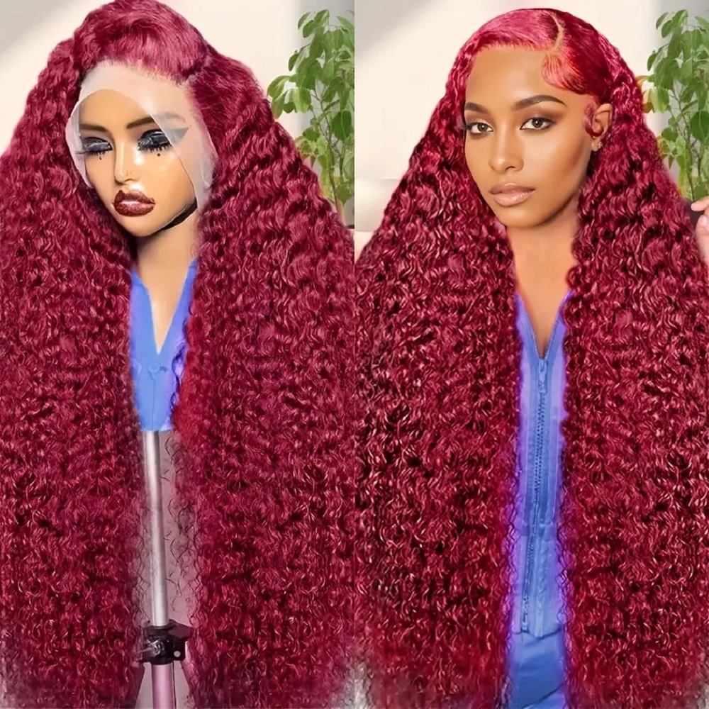 200 Density Burgundy Deep Wave - Human Hair Wigs review and price