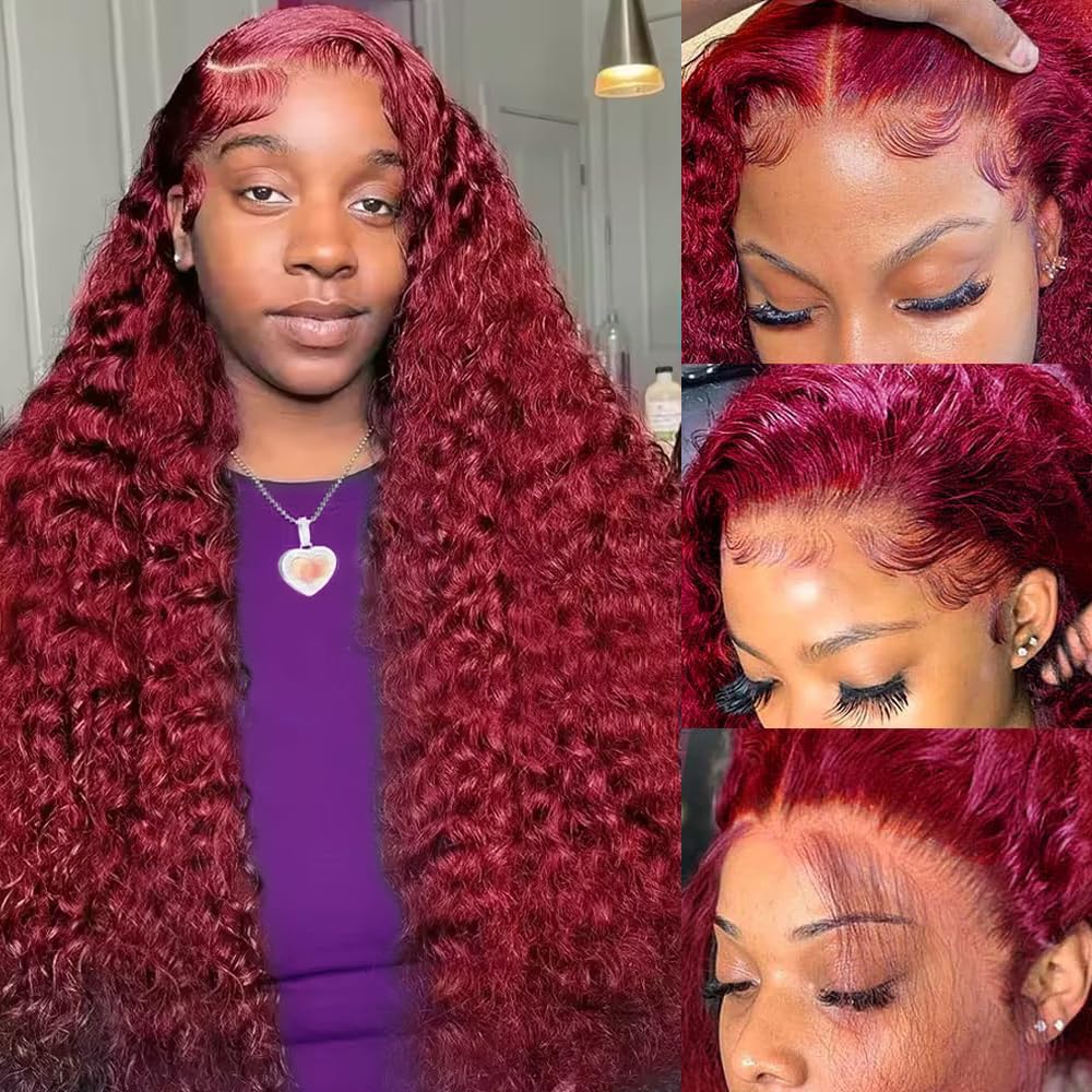 200 Density Burgundy Deep Wave - Human Hair Wigs review and price